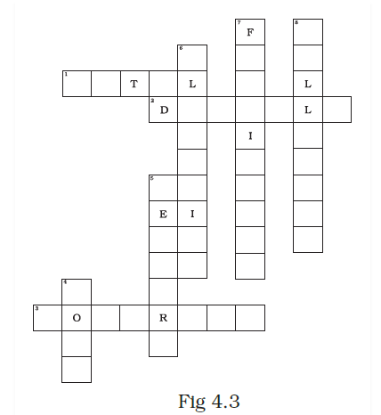 Complete the crossword given in figure with the he - Tutorix