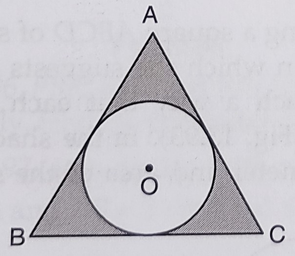 A circle is inscribed in an equilateral triangle A Tutorix